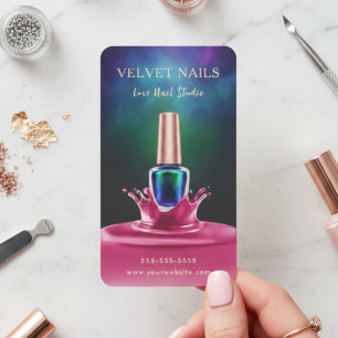 Manicurist Artist Nail Green & Blue Blush Pink Business Card
