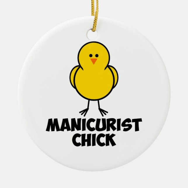 Manicurist Chick Ceramic Ornament (Front)