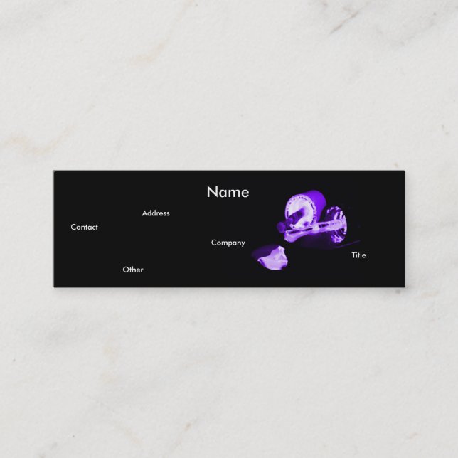 Manicurist In Black & Purple Mini Business Card (Front)