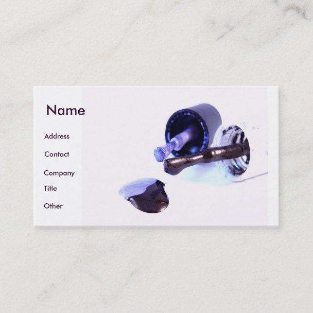 Manicurist In Deep Purple Business Card (Front)