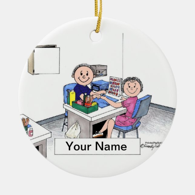 Manicurist - Male Ceramic Ornament (Front)