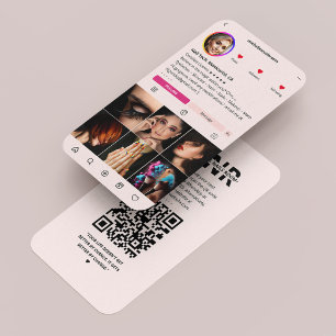 Manicurist Nail Artist Tech Instagram Pink Modern  Business Card