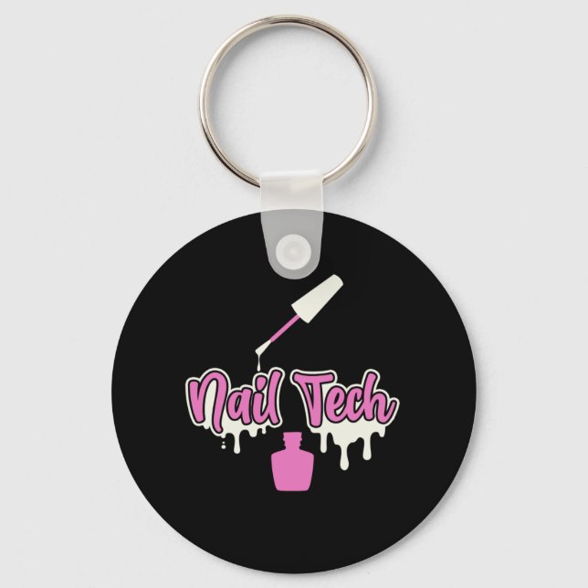 Manicurist Nail Tech Polish Color Beauty Pedicuris Keychain (Front)