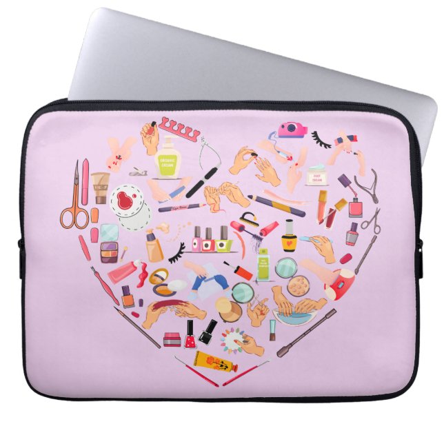 Manicurist Nail Technician Tool Heart Laptop Sleeve (Front)