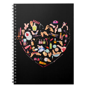 Manicurist Nail Technician Tool Heart Notebook