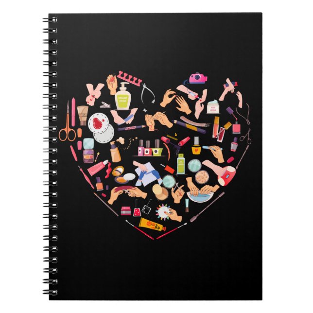 Manicurist Nail Technician Tool Heart Notebook (Front)