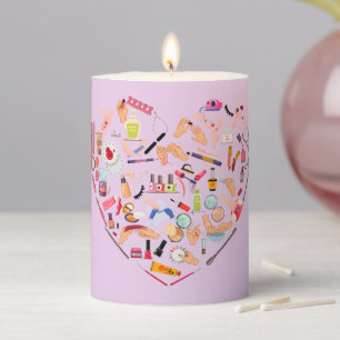 Manicurist Nail Technician Tool Heart Pillar Candle