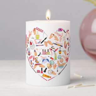 Manicurist Nail Technician Tool Heart Pillar Candle