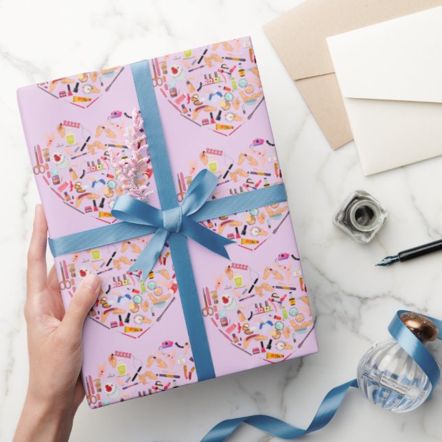 Manicurist Nail Technician Tool Heart Wrapping Paper (Gifting)