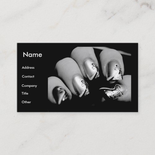 Manicurist Nails In Black &amp; White Business Card