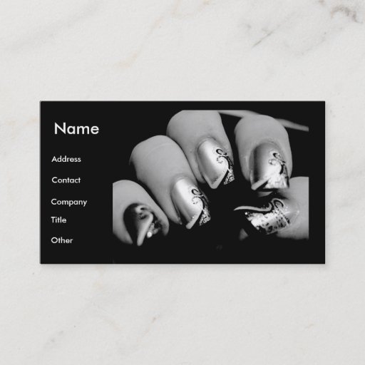 Customizable Manicurist Nails In Black &amp; White Business Card