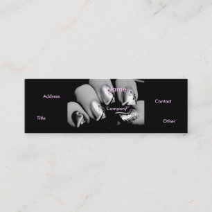Manicurist Nails In Black & White Mini Business Card