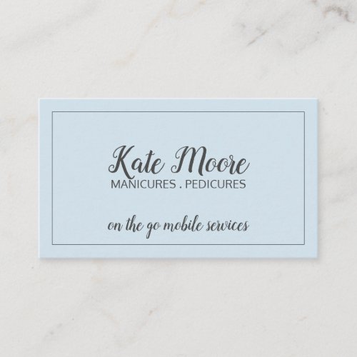 Manicurist Pedicurist Nail Salon Pale Blue Business Card