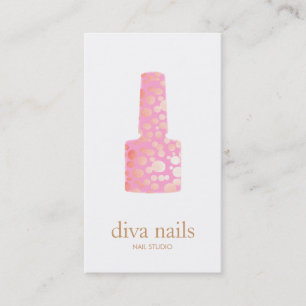 Manicurist Pink Nail Polish Bottle Nail Salon Logo Business Card