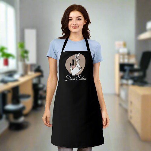 Manicurist Uniform Beauty Salon Beautician Black Apron