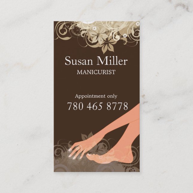 MANICURIST Vertical Business Card (Front)