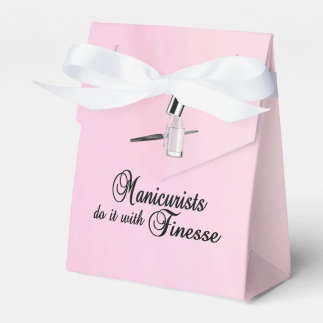Manicurists Do It With Finesse Favor Boxes (Front Side)