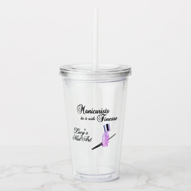 Manicurists Do It With Finesse Personal Promotion Acrylic Tumbler (Front)