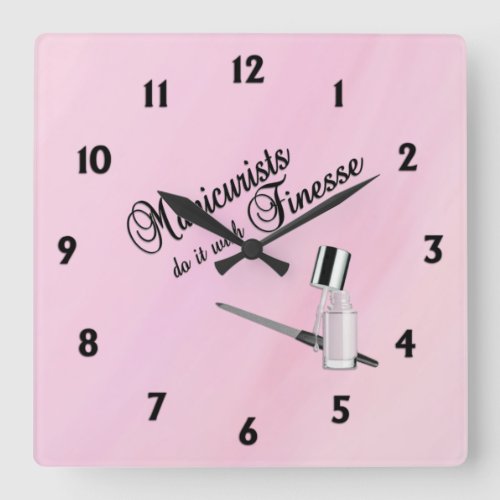 Manicurists Do It With Finesse Square Wall Clock