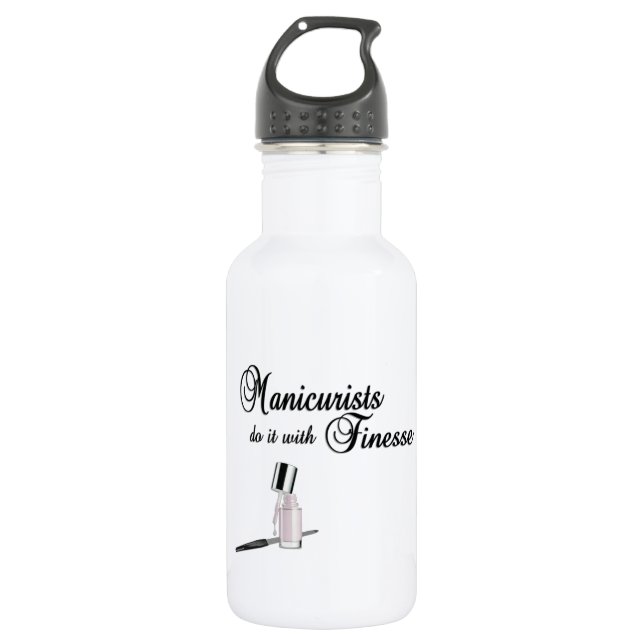 Manicurists Do It With Finesse Stainless Steel Water Bottle (Front)