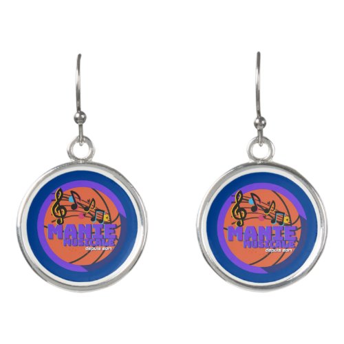 Manie Musicale earrings with dark blue background