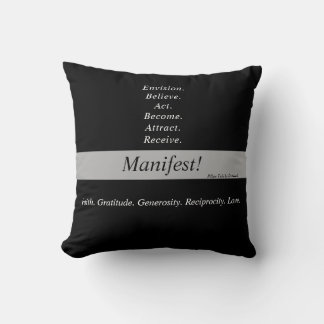 Manifest! 16x16 two-sided Throw Pillow -Black v5
