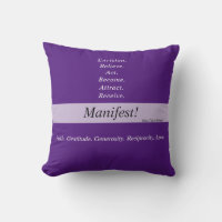 Manifest! 16x16 two-sided Throw Pillow -Purple v5