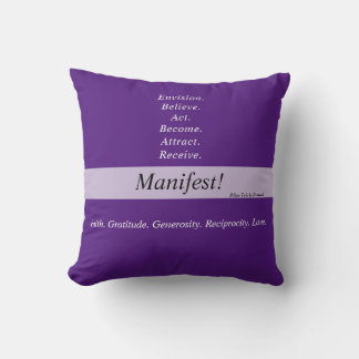 Manifest! 16x16 two-sided Throw Pillow -Purple v5