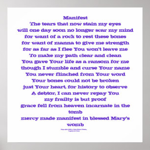 Manifest (a prayer) poster