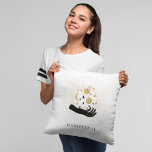 Manifest It Manifestation Celestial Affirmation  Throw Pillow<br><div class="desc">Manifest it throw pillow in a black and gold celestial sun moon and stars design. Design is repeated on both sides of pillow.</div>