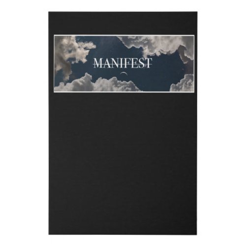 Manifest Typography Motivational Gift Faux Canvas Print