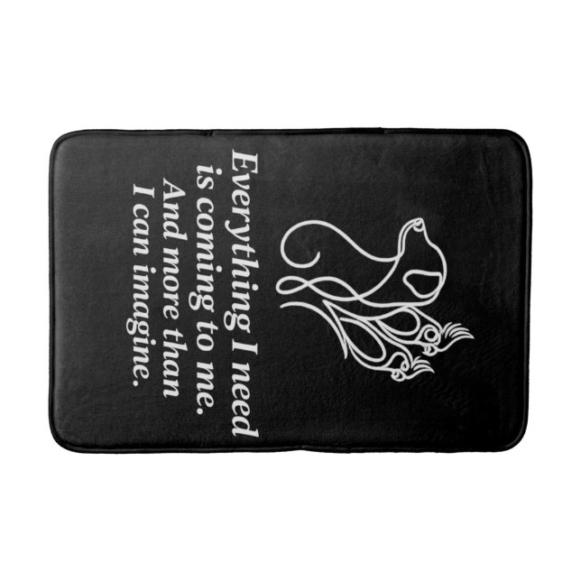 Manifestation Affirmation Quote Bath Mat (Front)