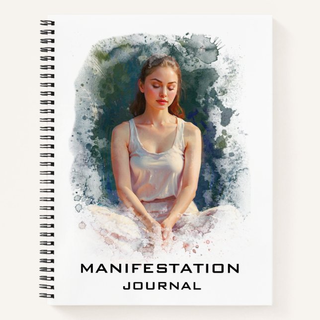*~* Manifestation AP85 Manifesting Meditating Girl Notebook (Front)