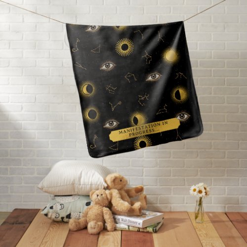 Manifestation Celestial Sun  Moon Zodiac Eye Baby Blanket