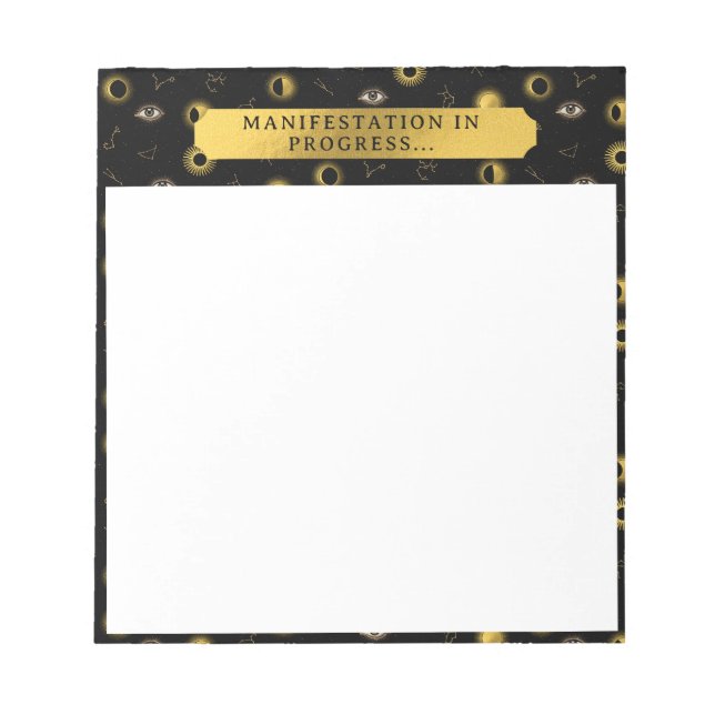 Manifestation Celestial Sun & Moon Zodiac Eye Notepad (Front)