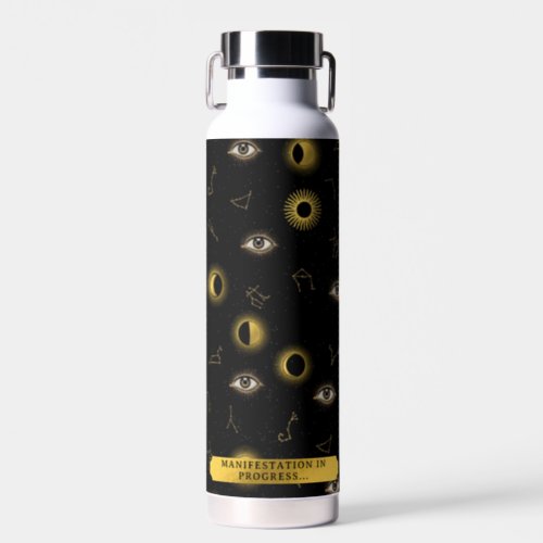 Manifestation Celestial Sun  Moon Zodiac Eye Water Bottle