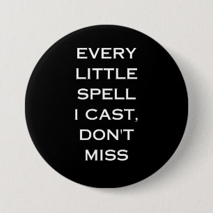 Manifestation Magic Black Quote, Minimalist Design Button