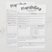 Manifestation Worksheet - Intentions Visualization (Front/Back)