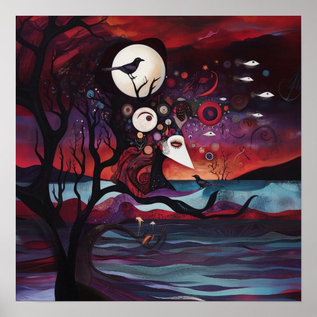 Manifesting Intention Witchy AI Art Matte Value Poster (Front)