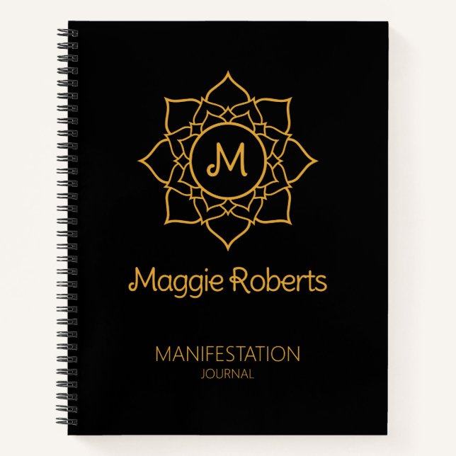 Manifesting Journal Black/Gold, Law of Attraction  (Front)