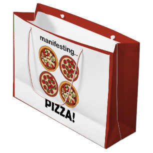 Manifesting Pepperoni Pizza Birthday Party Large Gift Bag