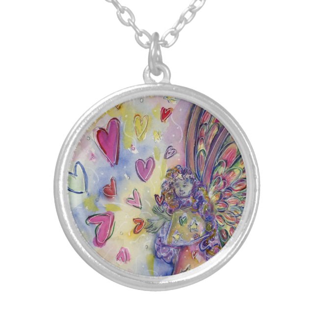 Manifesting Universe Angel Art Pendant Necklace (Front)