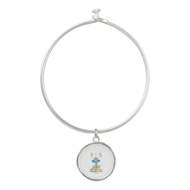 Manifesting Wealth Monkey zen art  Bangle Bracelet (Front)