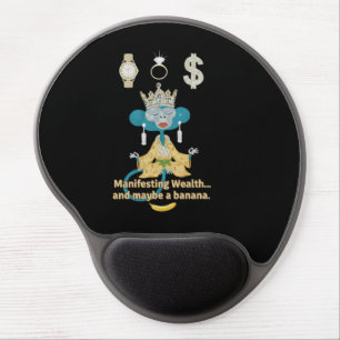 Manifesting Wealth Monkey zen art Gel Mouse Pad