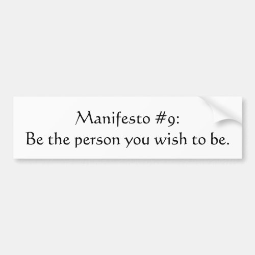 Manifesto 9 bumper sticker