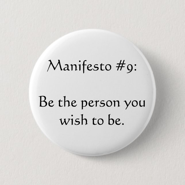 Manifesto #9 pinback button (Front)