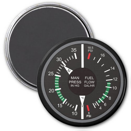 Manifold Pressure and Fuel Flow Airplane Dashboard Magnet