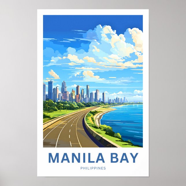 Manila Bay Philippines Travel Print (Front)