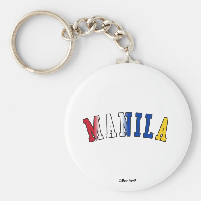 Manila in Philippines National Flag Colors Key Chain