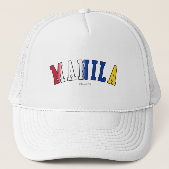 Manila in Philippines National Flag Colors Trucker Hat